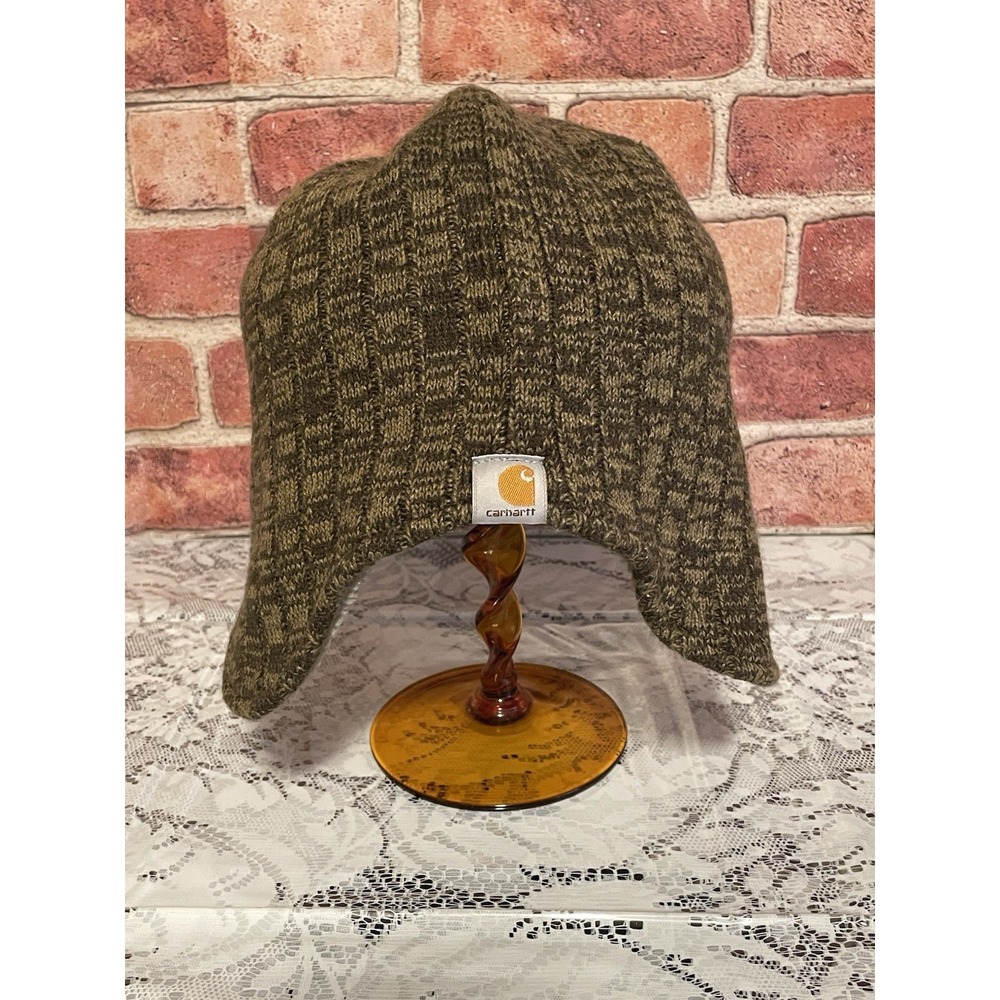 Carhartt Knit Sherpa Hat Cap Beanie One Size Ski. Brown
